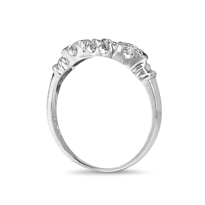 Platinum Old Cut Diamond Band Ring