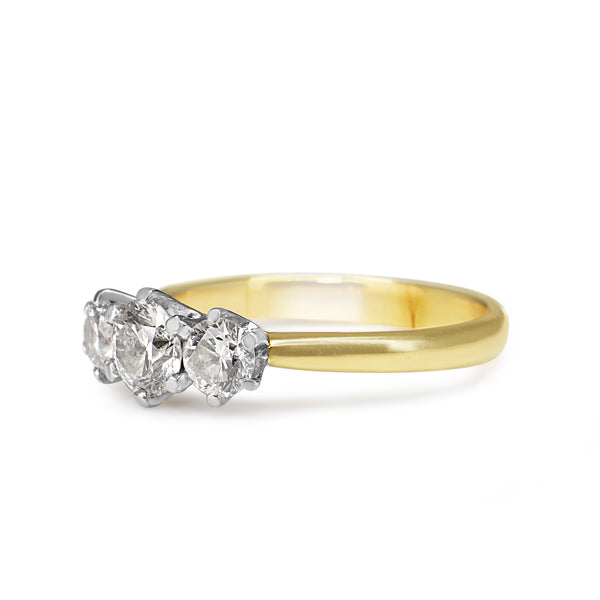 18ct Yellow and White Gold 3 Stone Diamond Ring