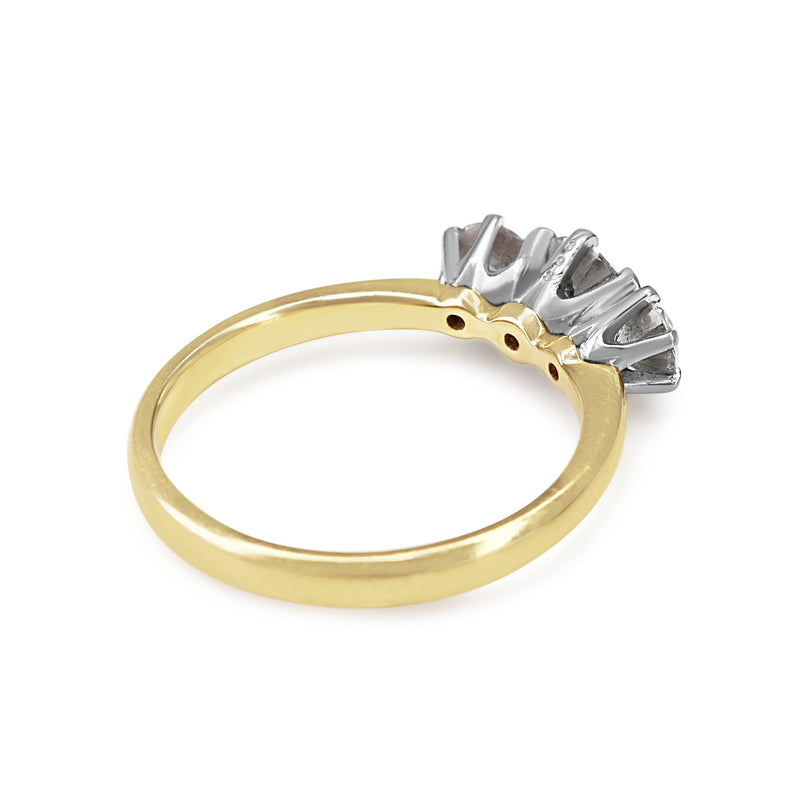 18ct Yellow and White Gold 3 Stone Diamond Ring