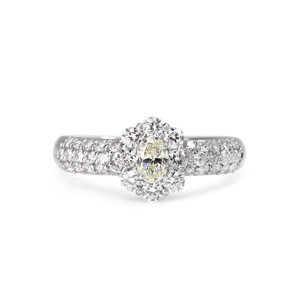 Platinum 1.00ct Diamond Cluster Ring