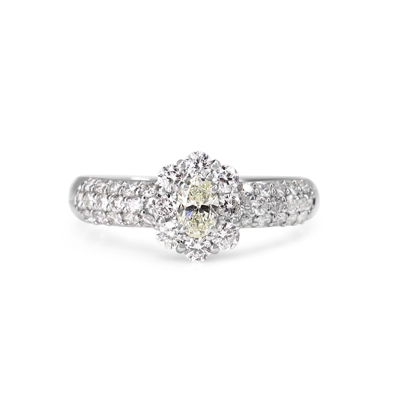 Platinum 1.00ct Diamond Cluster Ring
