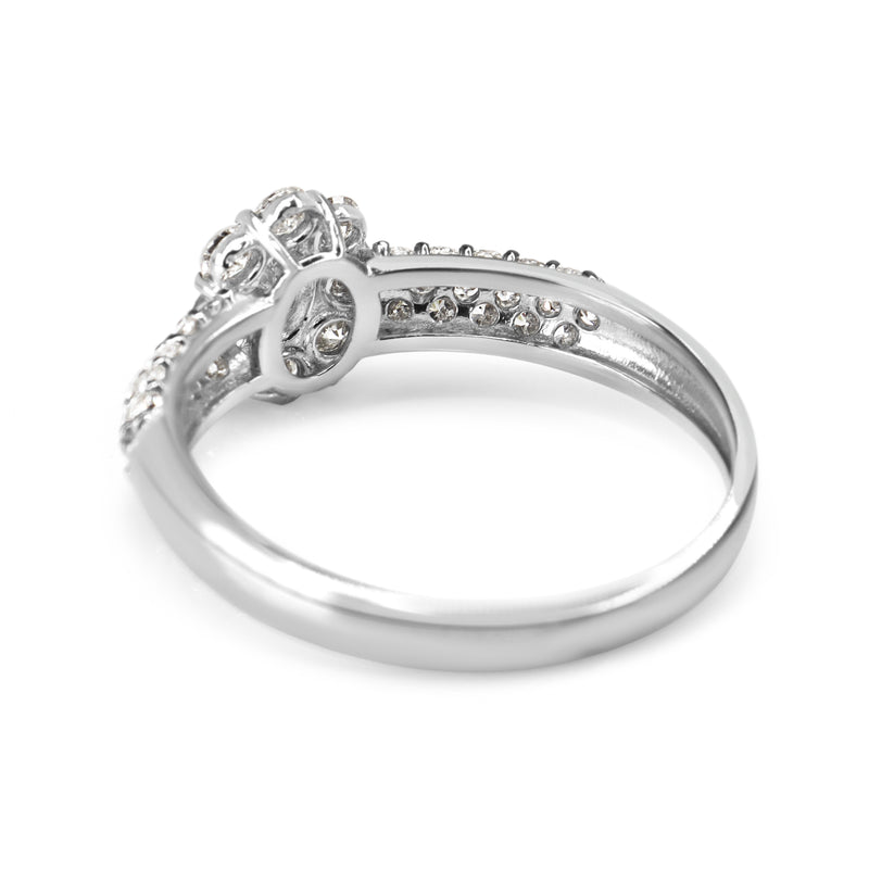 Platinum 1.00ct Diamond Cluster Ring