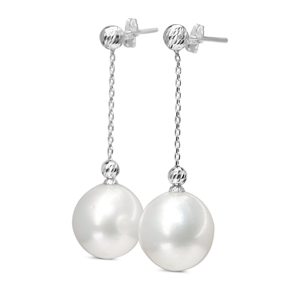 18ct White Gold 11.7mm South Sea Pearl Earrings