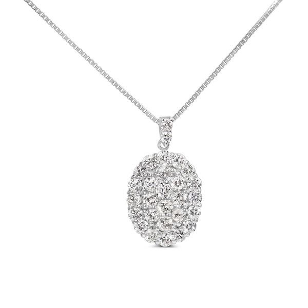 Platinum Diamond Cluster Necklace