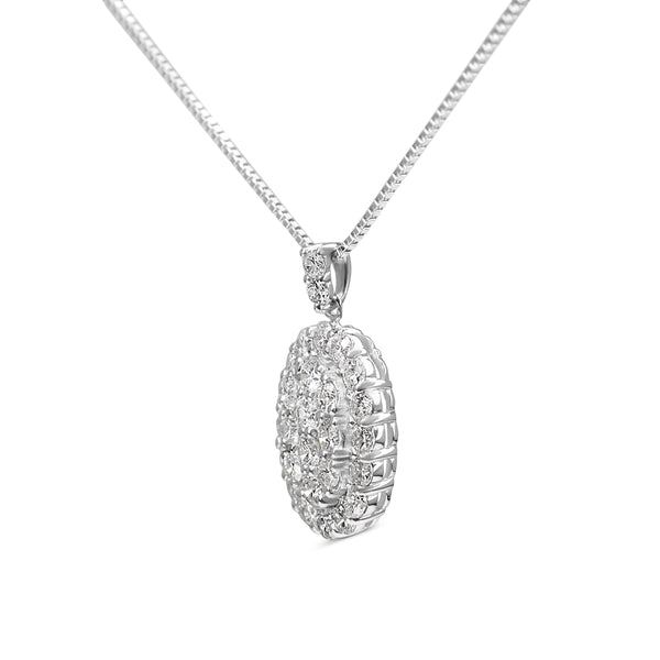 Platinum Diamond Cluster Necklace