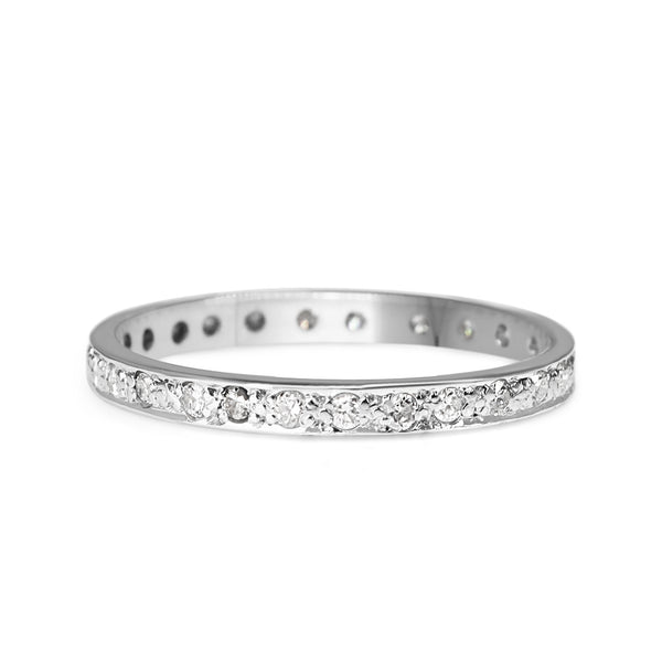 18ct White Gold All Round Diamond Band Ring