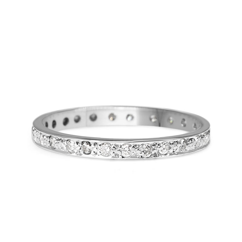 18ct White Gold All Round Diamond Band Ring