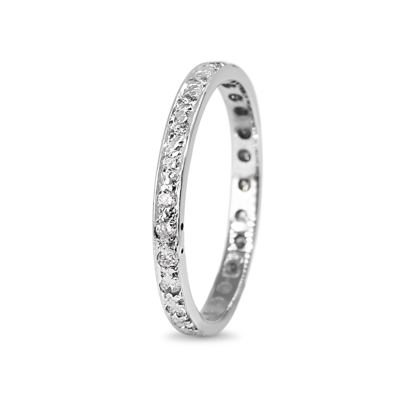 18ct White Gold All Round Diamond Band Ring