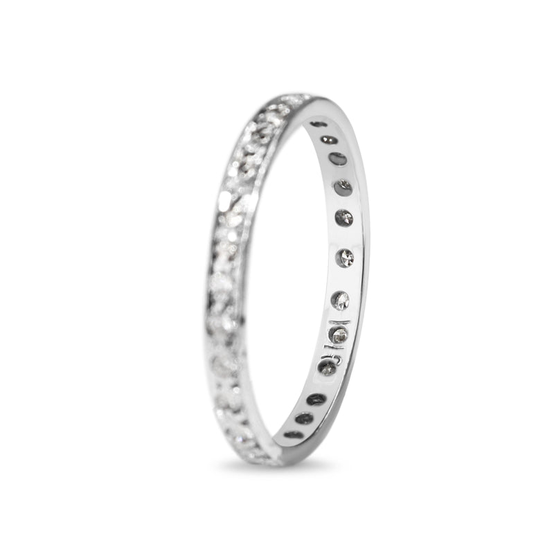 18ct White Gold All Round Diamond Band Ring