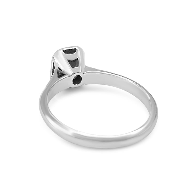 18ct White Gold 1.00ct Emerald Cut Bezel Diamond Solitaire Ring