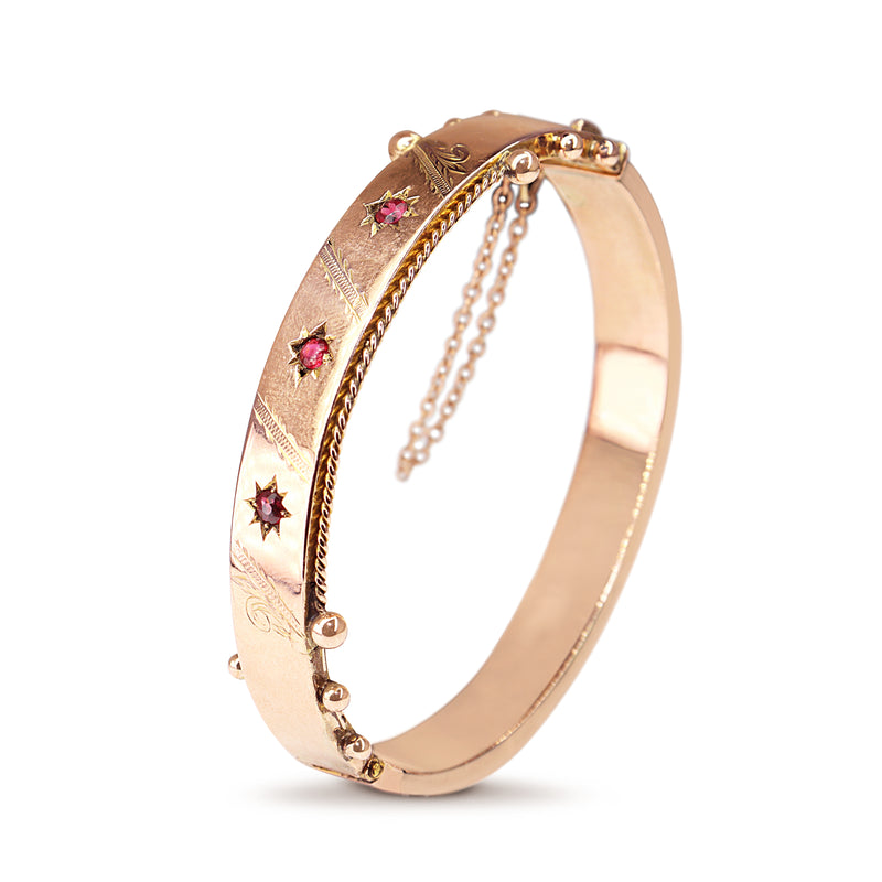 9ct Rose Gold Antique Edwardian Bangle