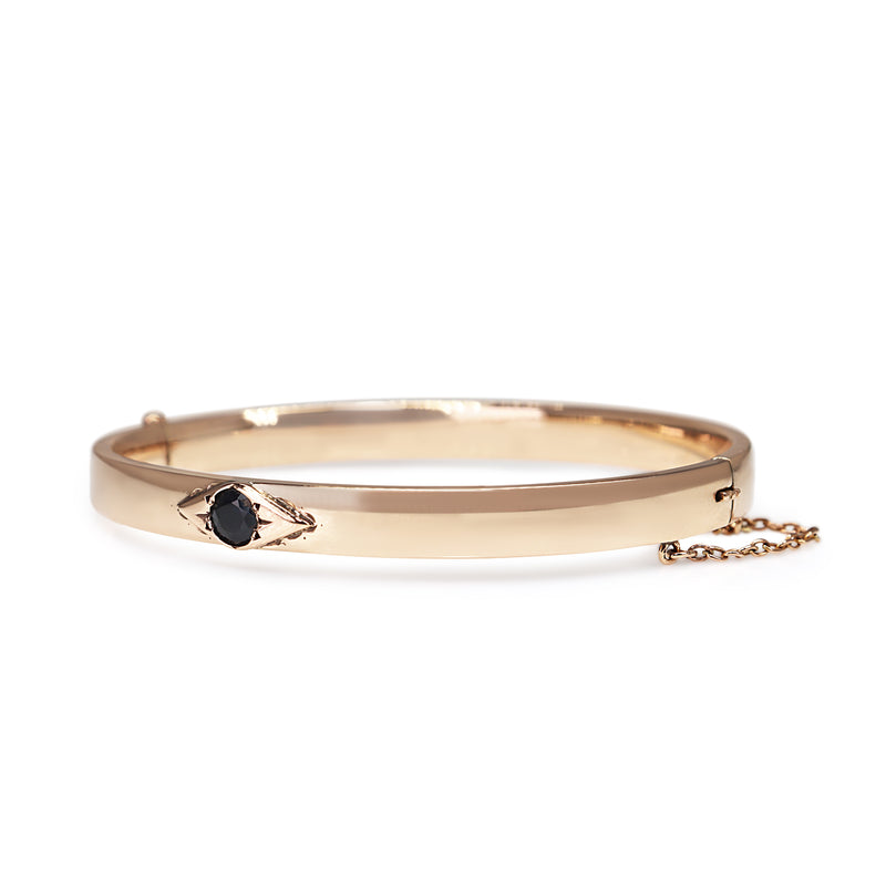 9ct Rose Gold Antique Sapphire Bangle