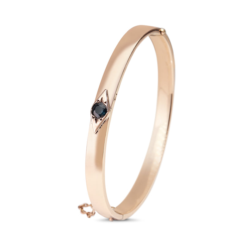 9ct Rose Gold Antique Sapphire Bangle