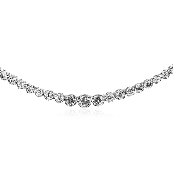 Platinum 3.00ct Diamond Tennis Necklace