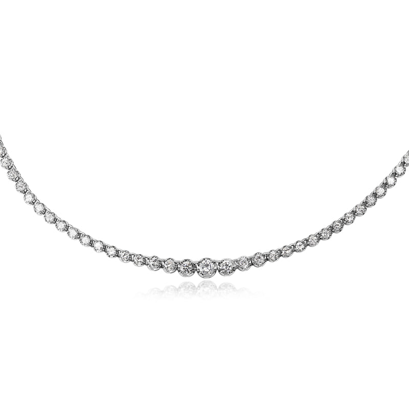Platinum 3.00ct Diamond Tennis Necklace