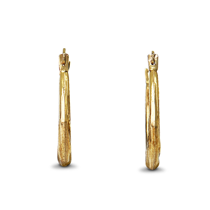 9ct Yellow Gold Twist Hoop Earrings