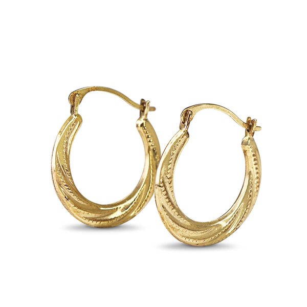 9ct Yellow Gold Twist Hoop Earrings