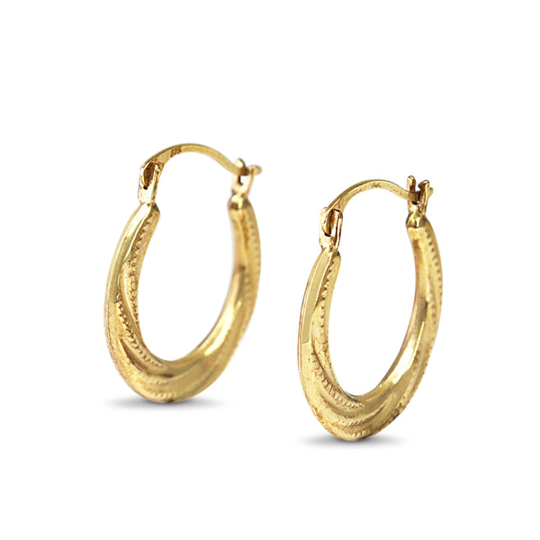 9ct Yellow Gold Twist Hoop Earrings