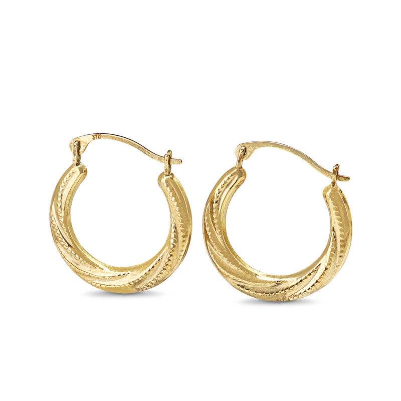 9ct Yellow Gold Twist Hoop Earrings