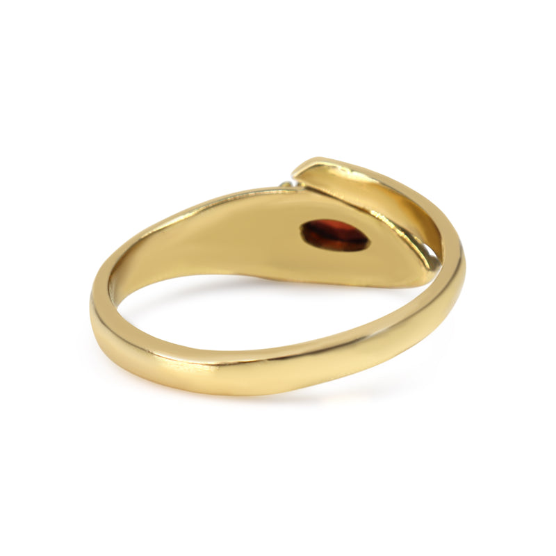 18ct Yellow Gold Garnet Snake Ring