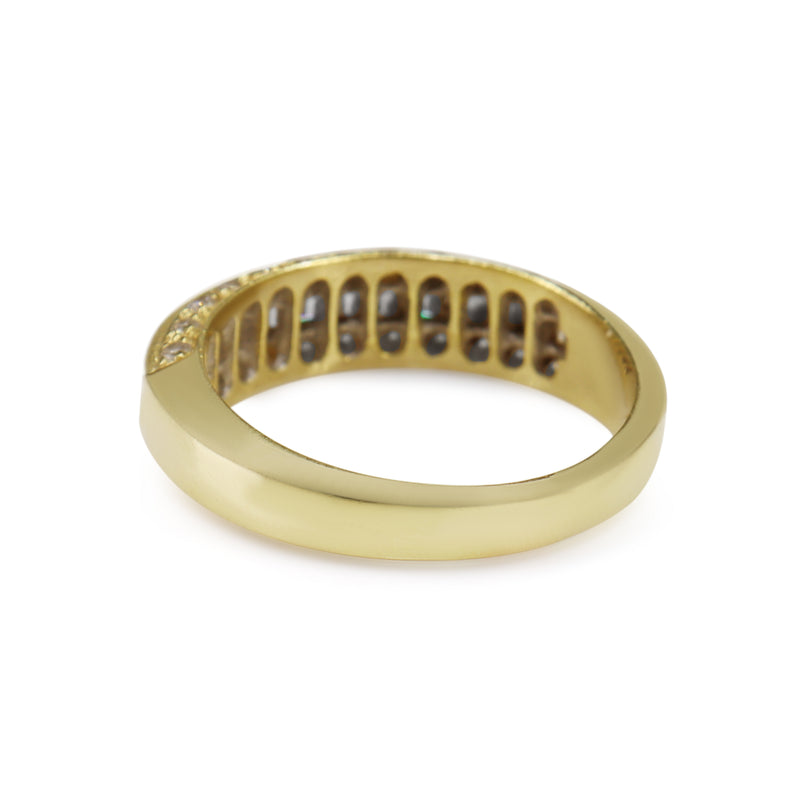 18ct Yellow Gold Baguette and Brilliant Cut Diamond Band Ring