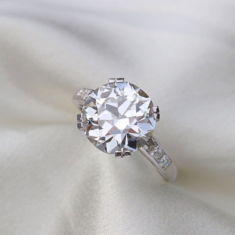 18ct White Gold Vintage Old Cut Diamond Solitaire Ring