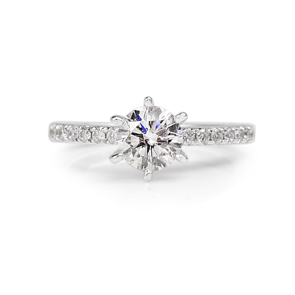 14ct White Gold 6 Claw Diamond Solitaire