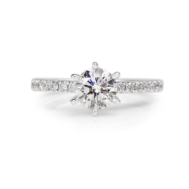 14ct White Gold 6 Claw Diamond Solitaire