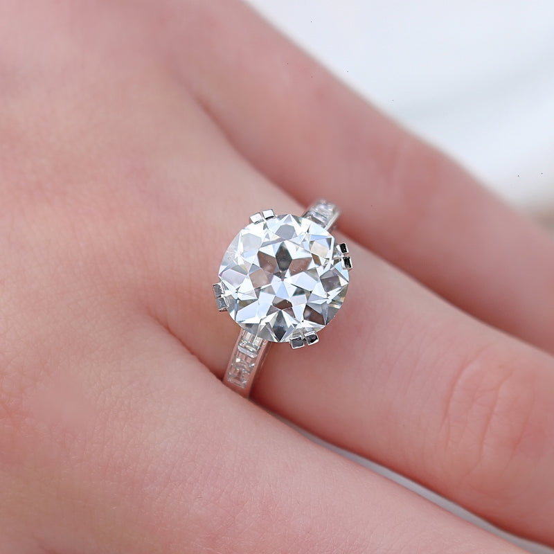 18ct White Gold Vintage Old Cut Diamond Solitaire Ring