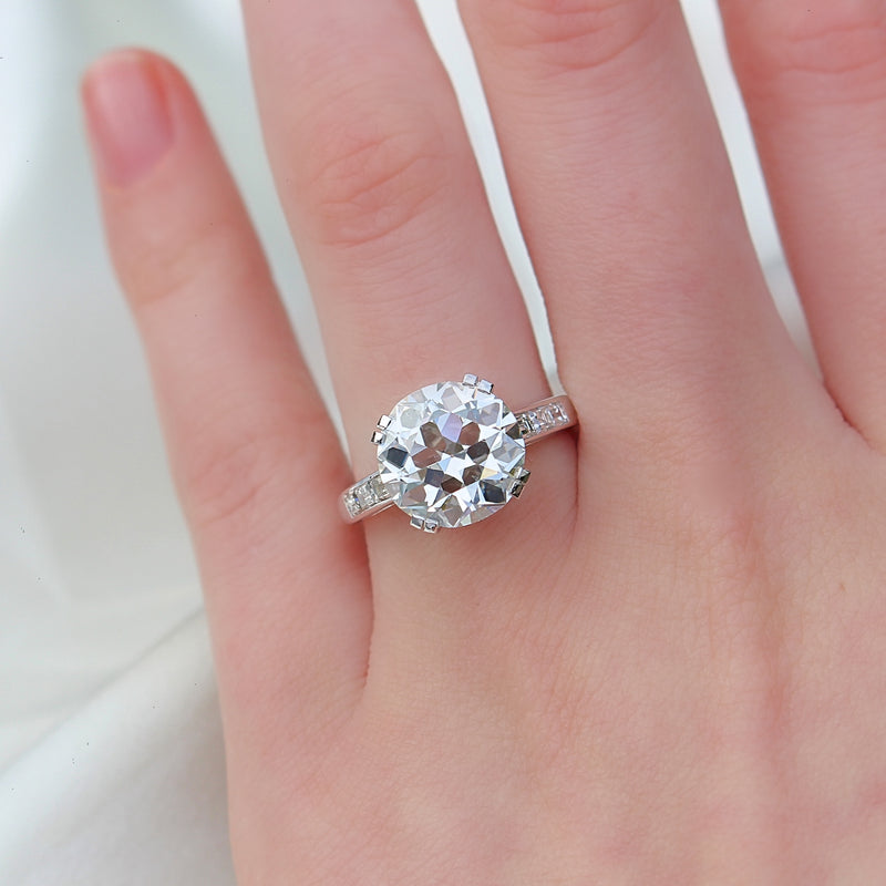 18ct White Gold Vintage Old Cut Diamond Solitaire Ring