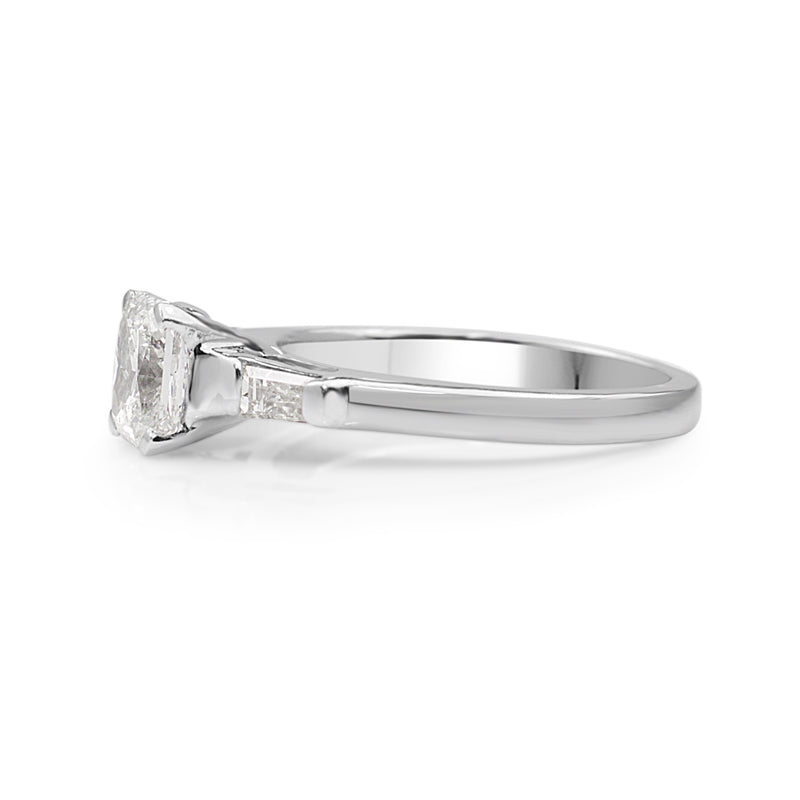 Platinum Radiant Cut Diamond Solitaire Ring
