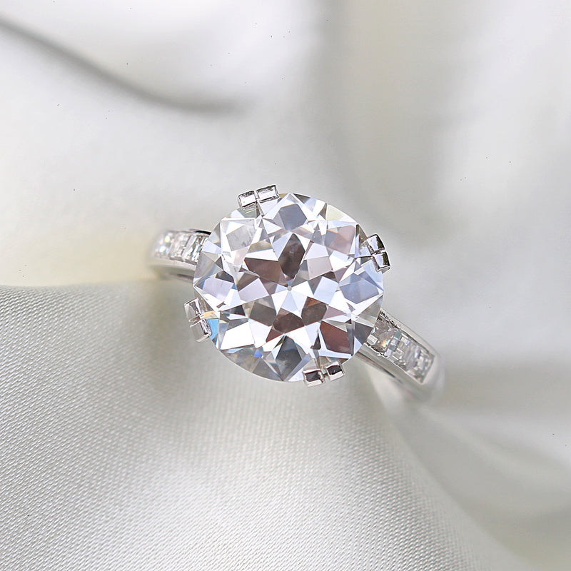 18ct White Gold Vintage Old Cut Diamond Solitaire Ring