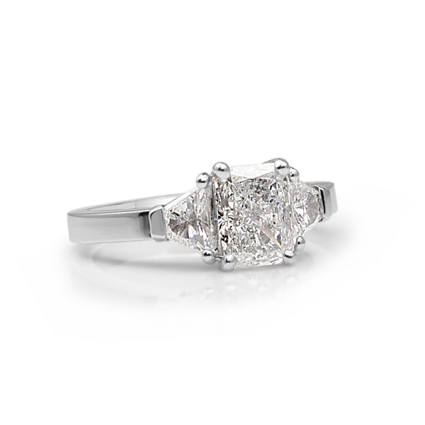 18ct White Gold Radiant 3 Stone Diamond Ring