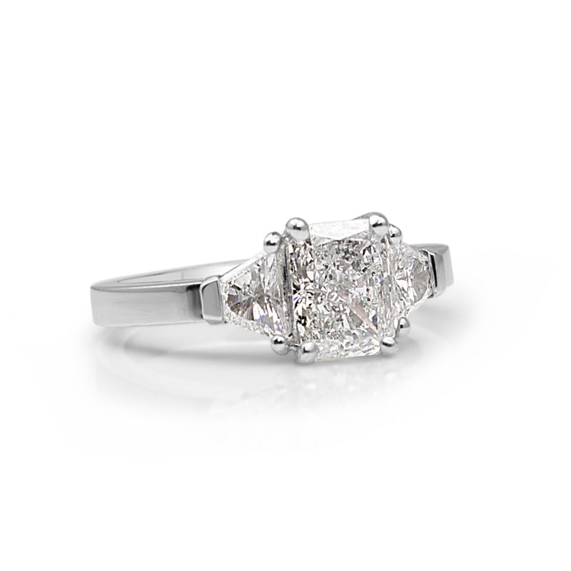18ct White Gold Radiant 3 Stone Diamond Ring