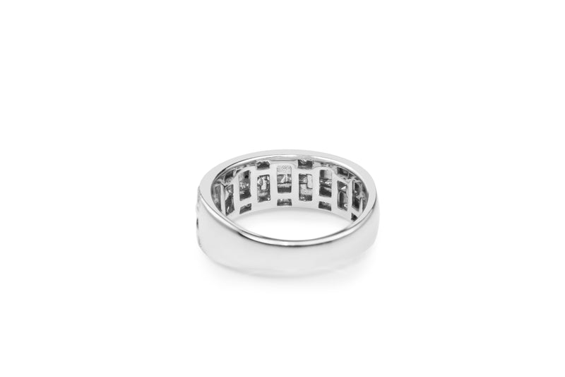 9ct White Gold Wide Diamond Band