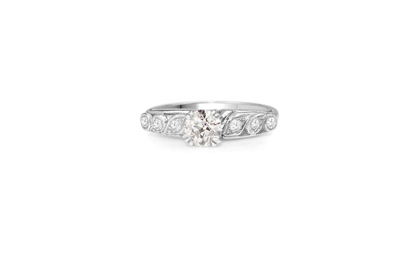 Platinum Art Deco Old Cut Diamond Ring