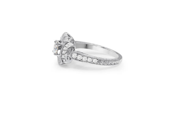 18ct White Gold Art Deco Style Diamond Ring