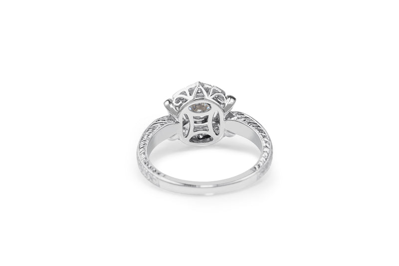 18ct White Gold Art Deco Style Diamond Ring