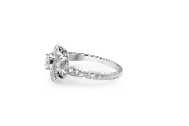 18ct White Gold Art Deco Style Diamond Ring
