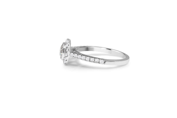 18ct White Gold Diamond Halo Ring