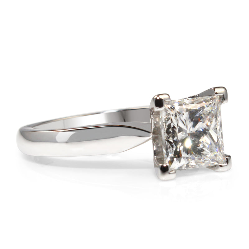18ct White Gold Princess Cut Diamond Solitaire