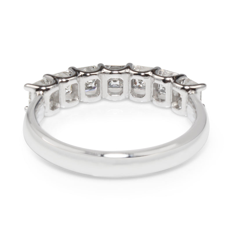 18ct White Gold Asscher Diamond Band
