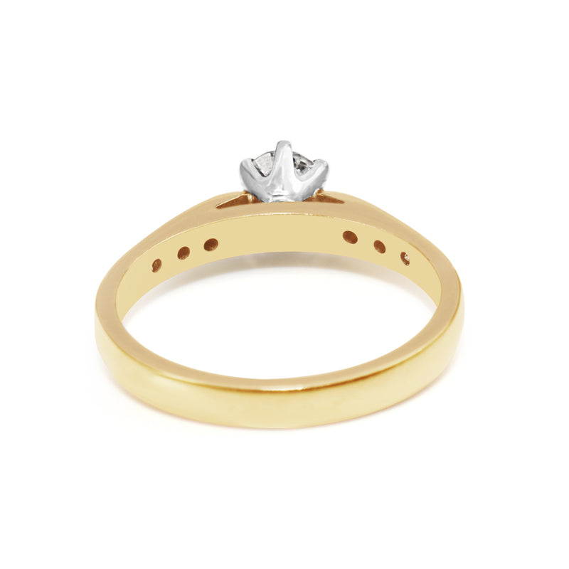 18ct Yellow and White Gold Diamond Solitaire Ring