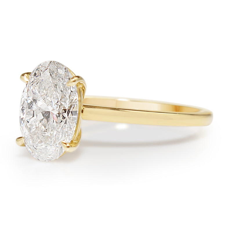 18ct Yellow Gold Oval Diamond Solitaire