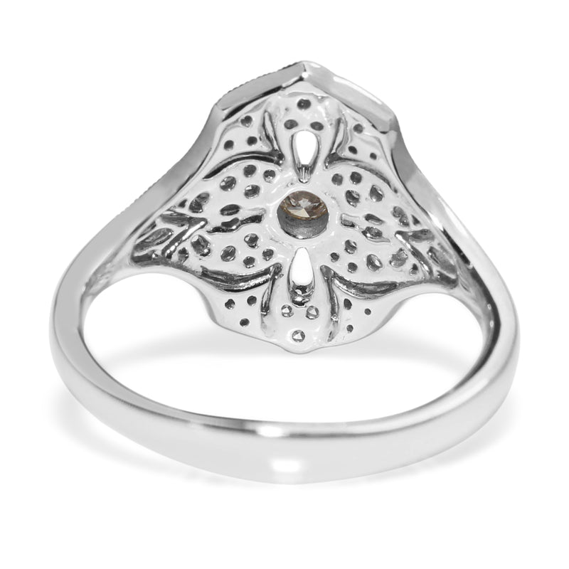 18ct White Gold Art Deco Style Ring