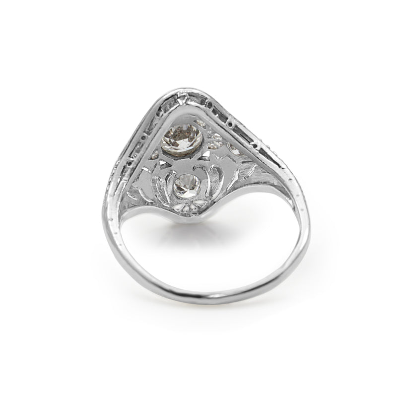 Platinum Art Deco Old Cut Diamond Ring