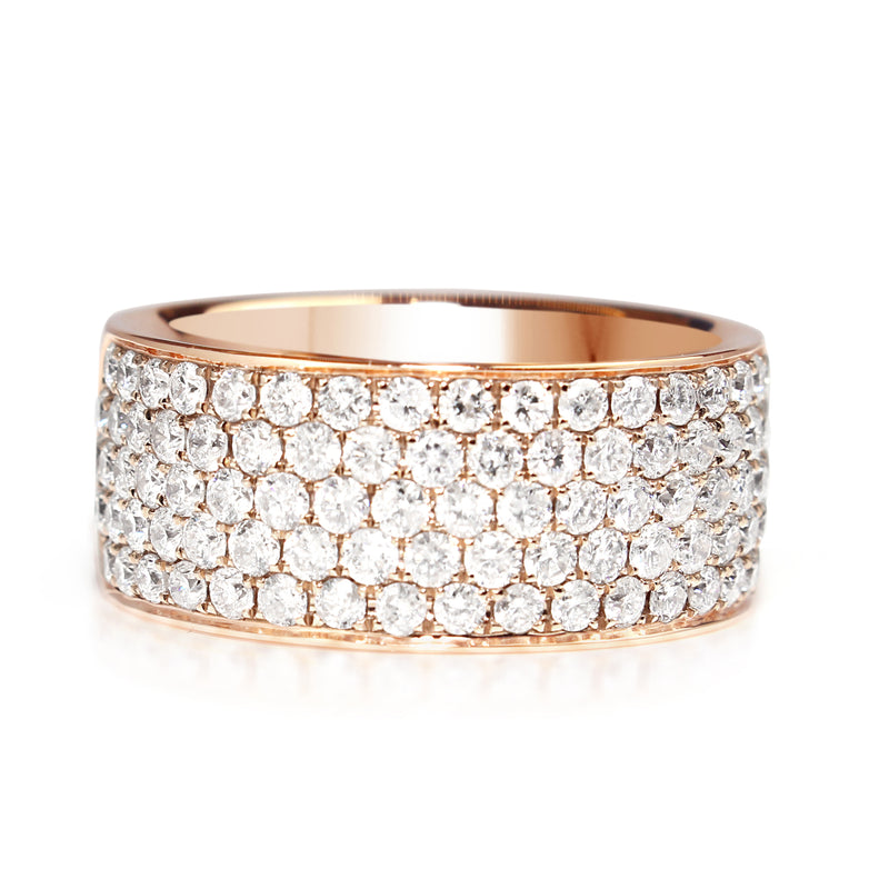 18ct Rose Gold Thick Diamond Band