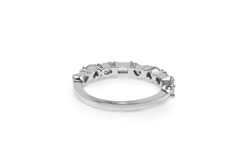 18ct White Gold Mixed Cut Diamond Band