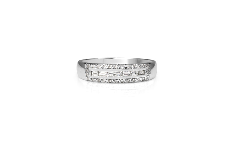 18ct White Gold Diamond Band