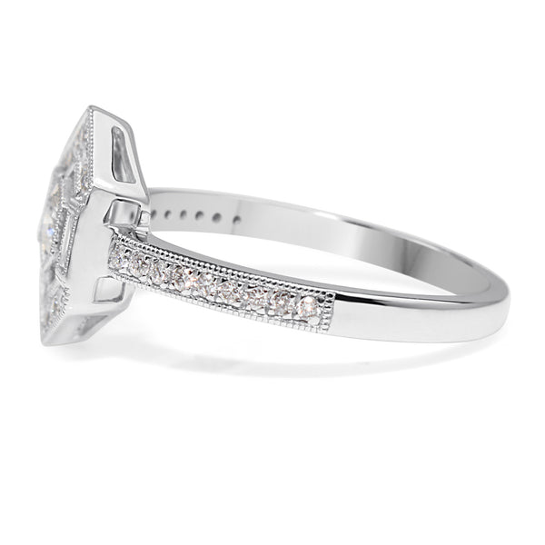 18ct White Gold Art Deco Style Diamond Ring